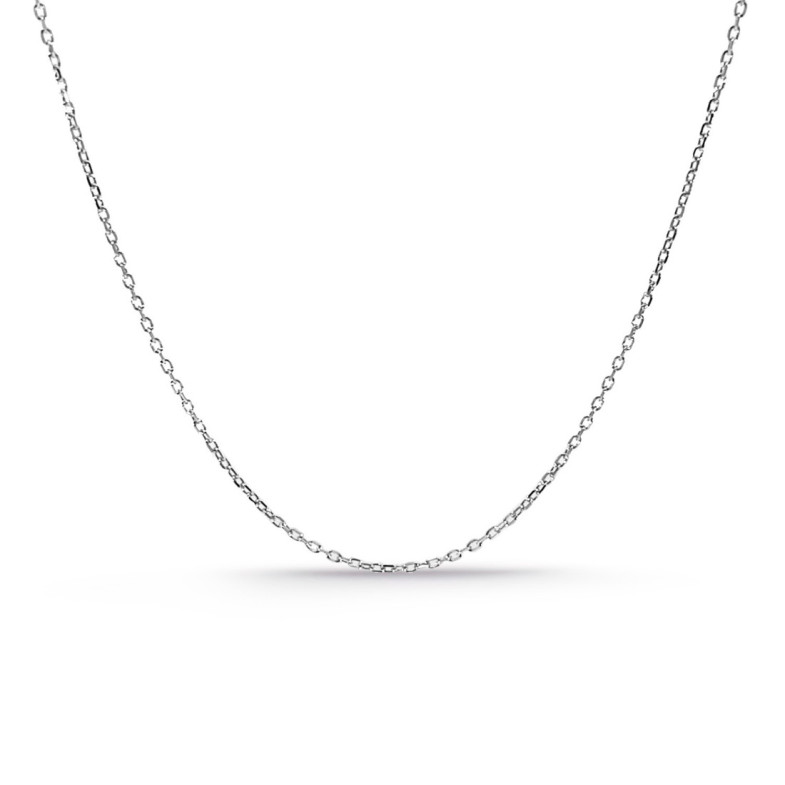 Cadena Oro Blanco 0.9mm Forzada Oval Lapidada Oro 18K 40cm - Correntes de ouro