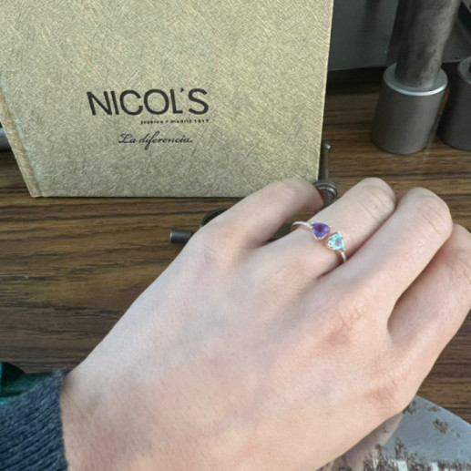 Anillo Diamantes Amatista Y Topacio Trillon - Anillos Otras Piedras Preciosas 2