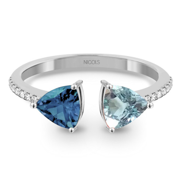 Anillo Diamantes Topacios Trillon - Ringe andere Edelsteine