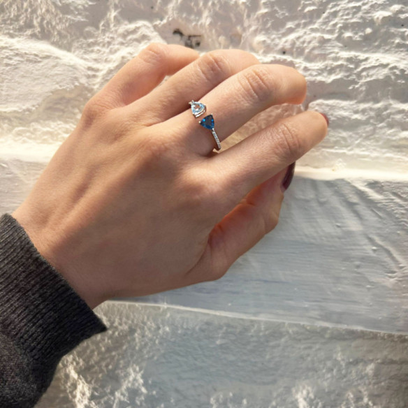 Anillo Diamantes Topacios Trillon - Bagues Autres pierres précieuses