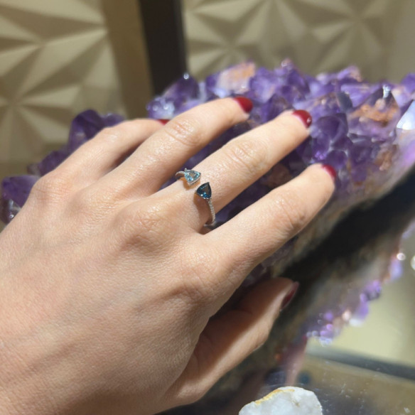 Anillo Diamantes Topacios Trillon - Ringe andere Edelsteine