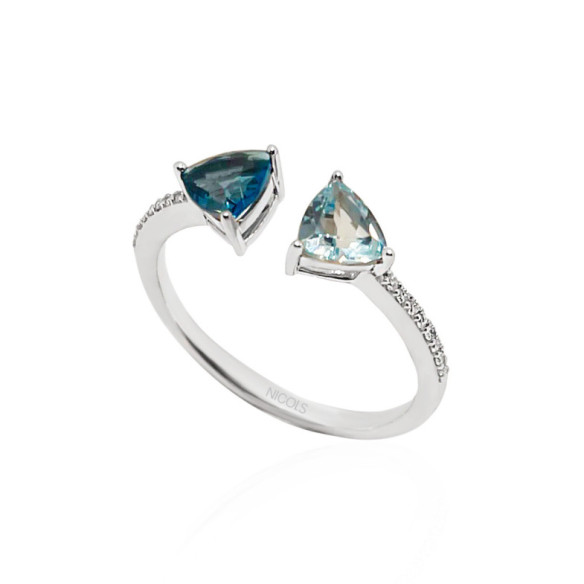 Anillo Diamantes Topacios Trillon - Ringe andere Edelsteine