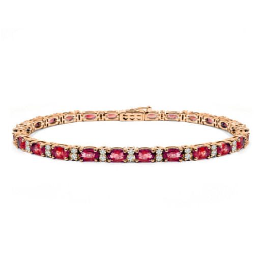 Pulsera rubís y diamantes Riviere Royal Oro Rosa - PULSERAS