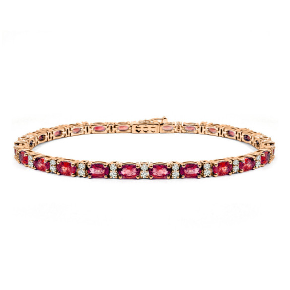 Riviere Royal Ruby and Diamond Bracelet Rose Gold - BRACELETS