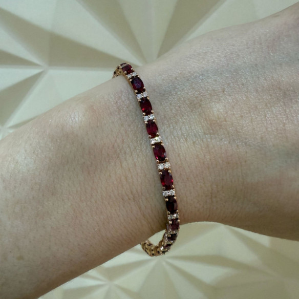 Riviere Royal Ruby and Diamond Bracelet Rose Gold - BRACELETS
