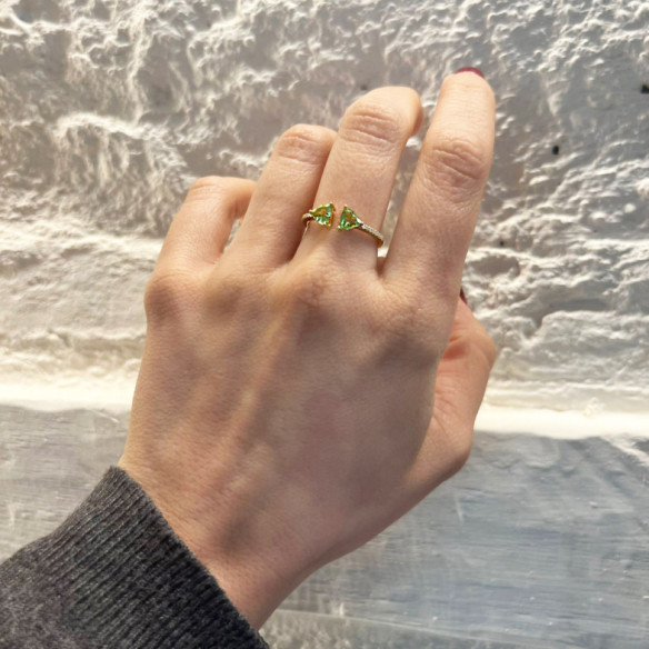 Anillo Diamantes Peridoto Trillon - Ringe andere Edelsteine