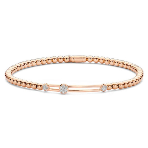 Pulsera Oro Diamantes Elastic Camelia triple - Diamant-Armbänder