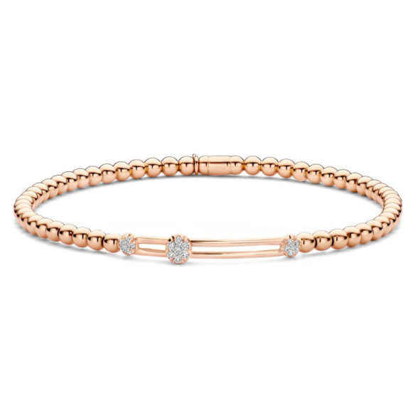 Pulsera Oro Diamantes Elastic Camelia triple - Bracciali diamantati