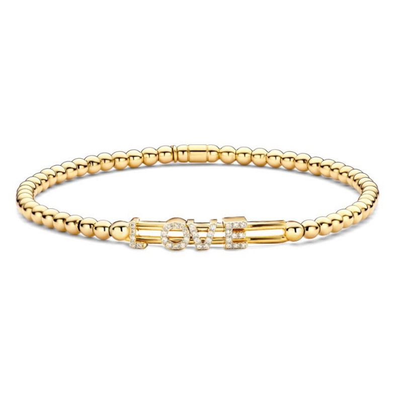 LOVE Colette Gold and Diamond Elastic Bracelet - Diamond bracelets