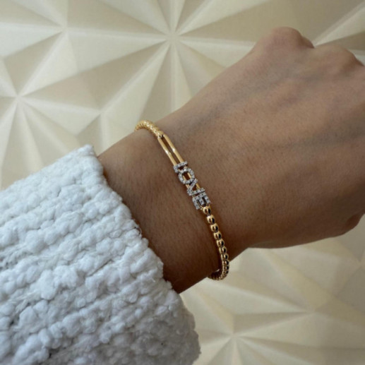 Pulsera Elástica de Oro y Diamantes LOVE Colette - Bracciali diamantati 2