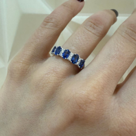 Anillo Zafiros Ovales y Diamantes Riviere Royal - Anelli zaffiro 2
