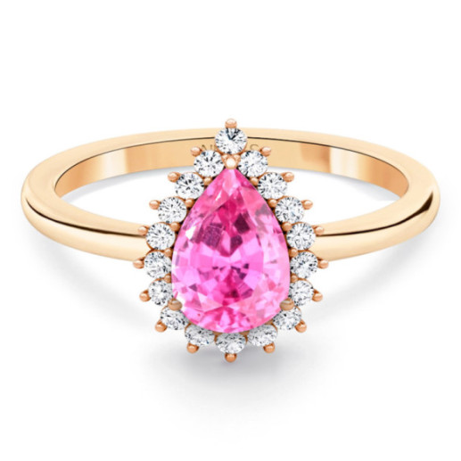 Anillo zafiro rosa y diamantes Alba Oro rosa - Schmuck