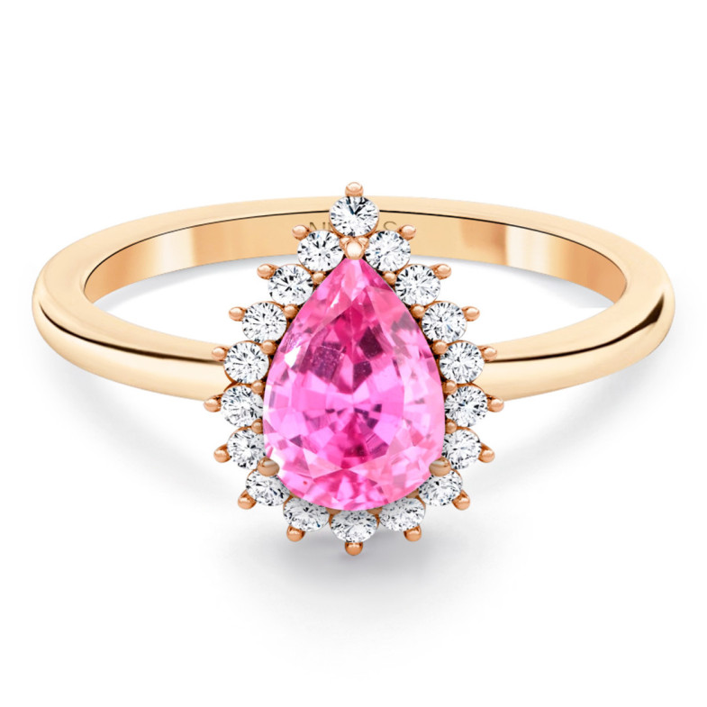 Anillo zafiro rosa y diamantes Alba Oro rosa - Schmuck