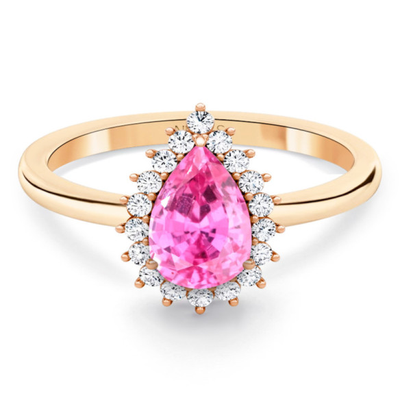 Anillo zafiro rosa y diamantes Alba Oro rosa - Schmuck