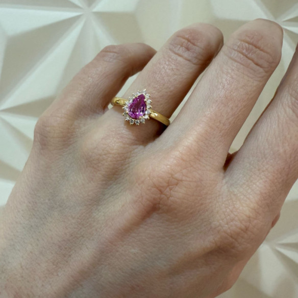 Yellow sapphire and Alba diamond ring - Sapphire rings