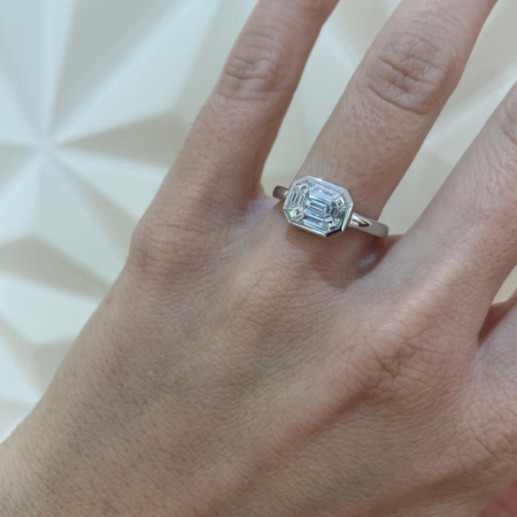 Anillo Diamante 0.80 Ct Talla Esmeralda Vrait Horizontal - Talla Baguette 2