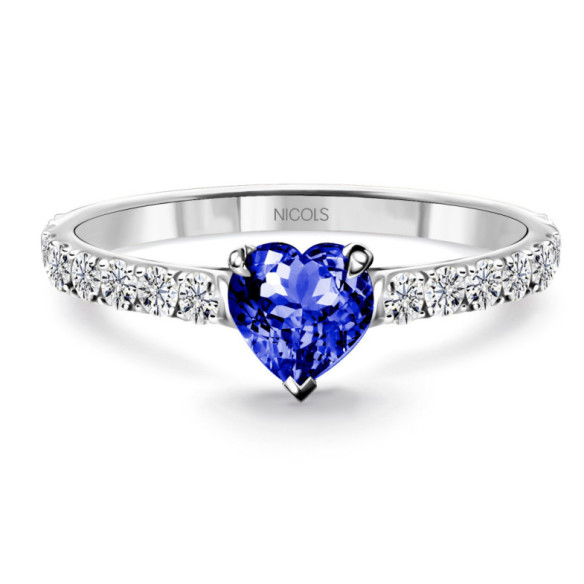 Anillo corazón Lolita Zafiro y Diamantes 0,55 - Versprechen Ringe Diamanten