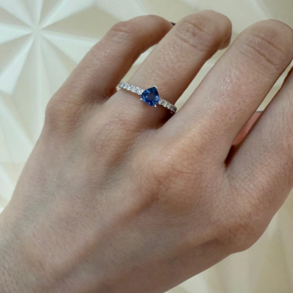 Anillo corazón Lolita Zafiro y Diamantes 0,55 - Versprechen Ringe Diamanten