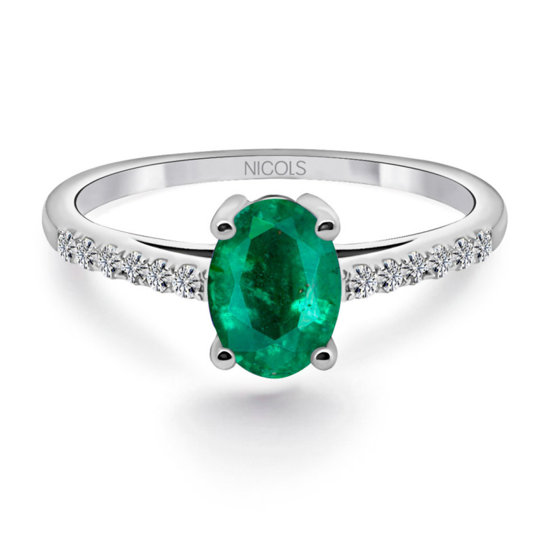 Anillo Esmeralda oval Lola 0.60 ct - Anillos de Esmeralda
