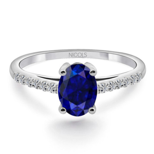 Anillo Zafiro Azul Lola 0.60 ct - Anillos de Zafiro