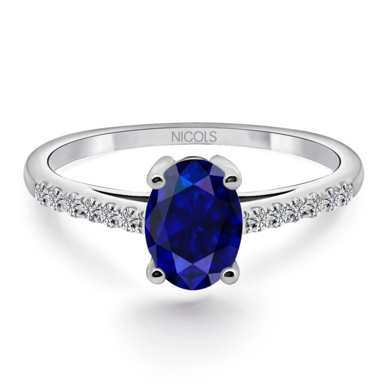 Anillo Zafiro Azul Lola 0.60 ct - Anillos de Zafiro