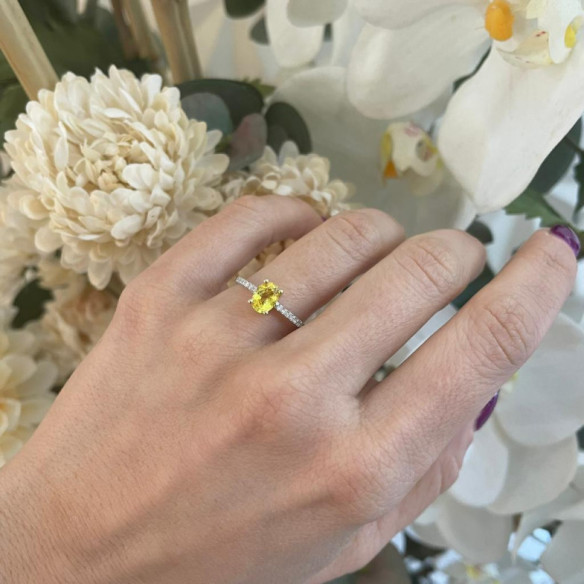 Anillo Zafiro Amarillo Lola 1.30Ct - Anillos de Zafiro