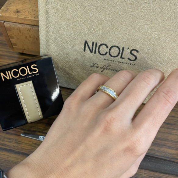 Ring Alliance Abelia 0.70 Gelbgold - Schnitzen von Baguette