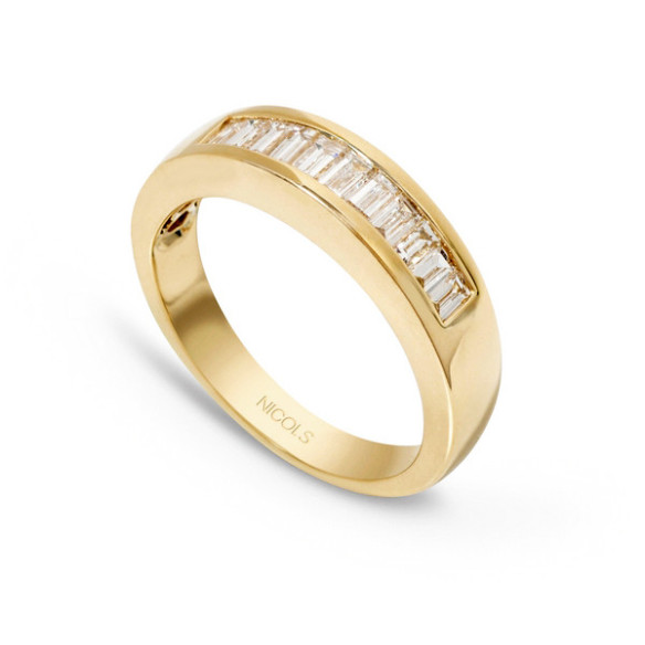Anillo Alianza Abelia 0.70 Oro Amarillo - Talla Baguette