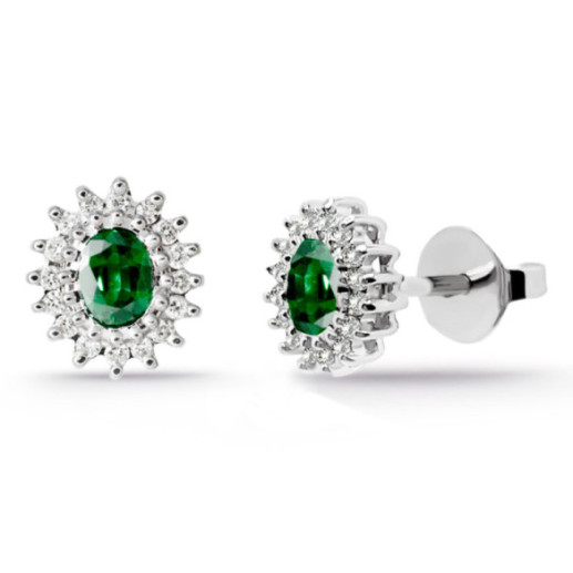 Pendientes Esmeralda Oval Detail - Pendientes de Esmeraldas