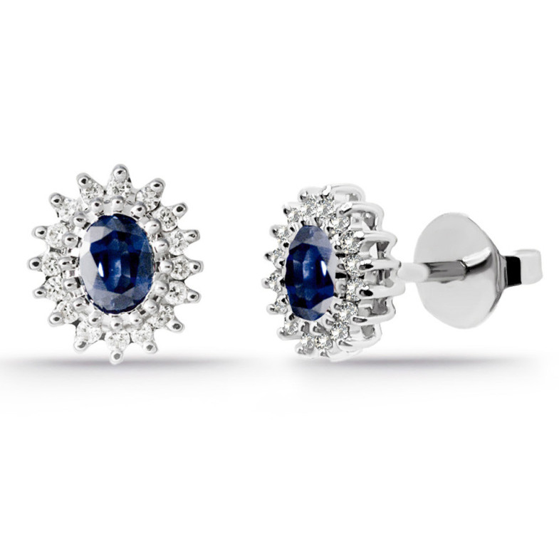 Pendientes Zafiro Oval Detail - Boucles d'oreilles saphir