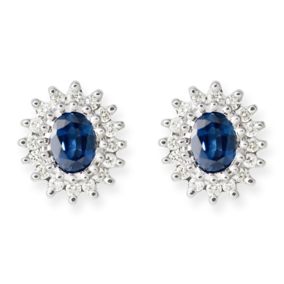 Pendientes Zafiro Oval Detail - Boucles d'oreilles saphir