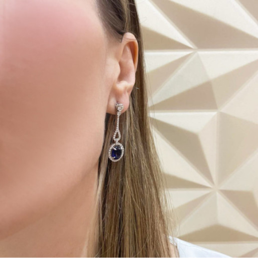 Pendientes Diamantes Zafiro Royal Jewels - Altas jóias 2