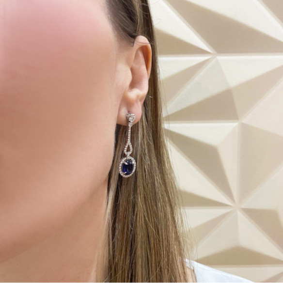 Pendientes Diamantes Zafiro Royal Jewels - Bijoux élevés