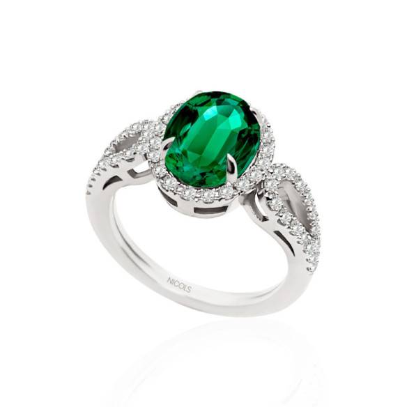 Emerald Diamond Ring ROYAL JEWELS - Emerald rings