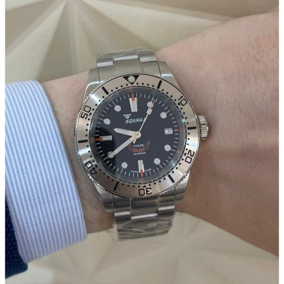Squale 1545 Steel Black Bracelet - SQUALE