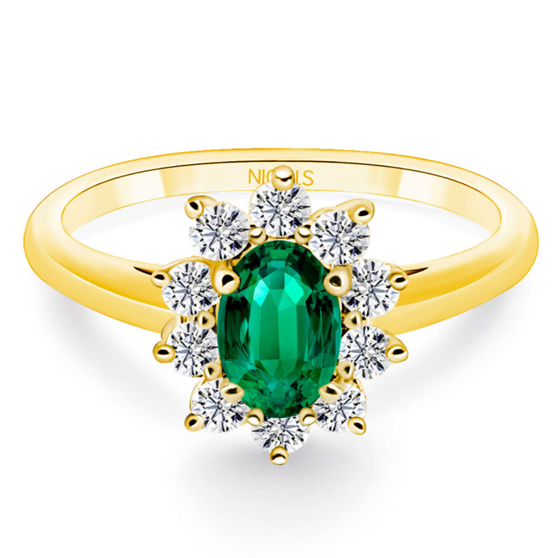 Anillo Esmeralda Dalia 0.60 - Anelli di fidanzamento verde