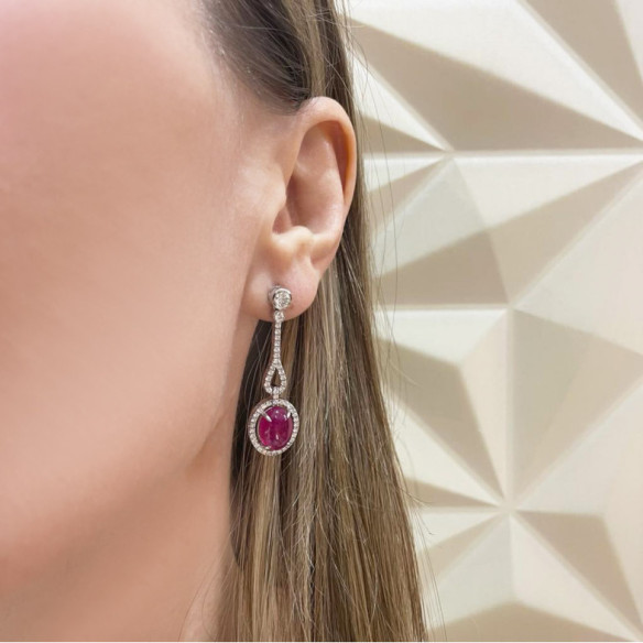 Pendientes Diamantes Rubí Royal Jewels - Alta Joyería