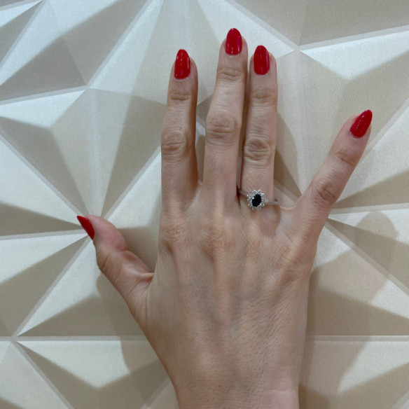 Anillo Zafiro Dalia 0.70 - Anillos de Zafiro