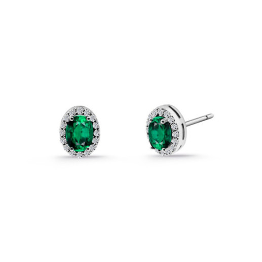 Oval Emerald Earrings Orla Sunset 1.20 - Emerald Earrings