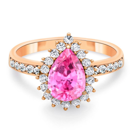 Anillo zafiro rosa y diamantes Alba Oro rosa - Schmuck