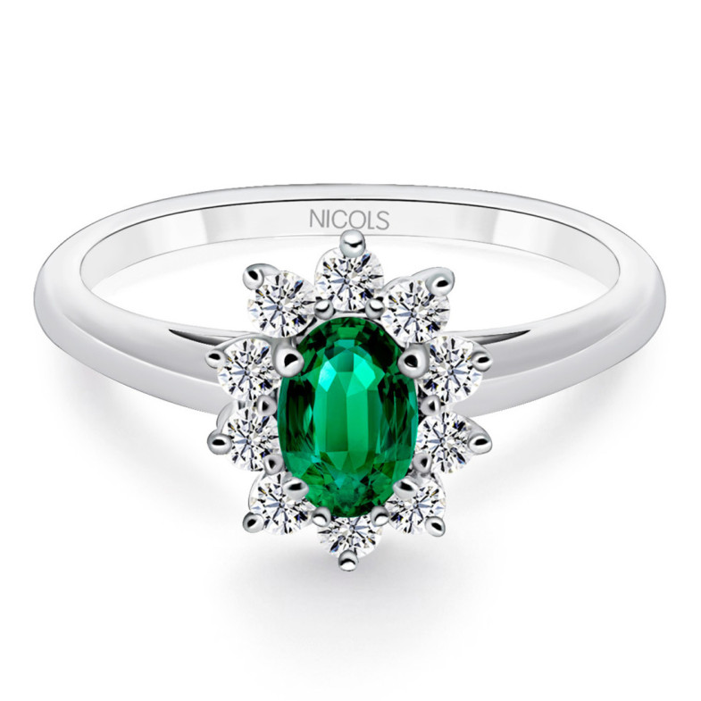 Emerald Dahlia Ring 0.60 - Rings