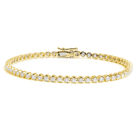 Pulsera Diamantes Riviere Dos Quilates Garras - Pulseras de Diamantes