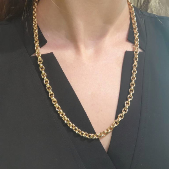 Cadena Oro 18K Eslabon Oval 8X6 60Cm - Homme de chaînes d'or