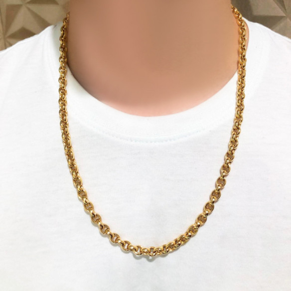 Cadena Oro 18K Eslabon Oval 8X6 60Cm - Cadenas de Oro Hombre