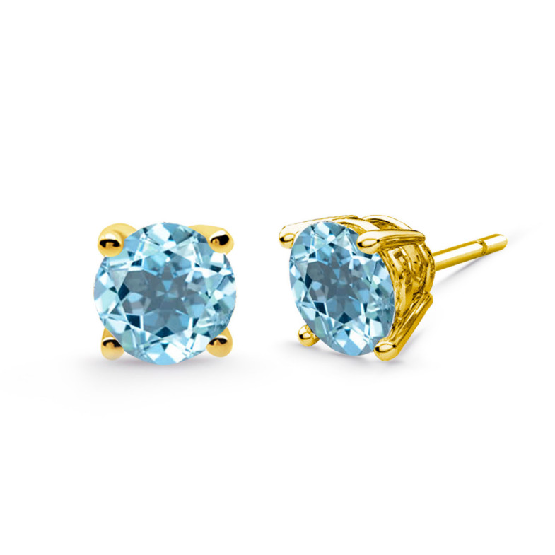 Pendientes Brillante Azul Dormilonas Katherine 1.00Ct - Pendientes de Piedras Azul