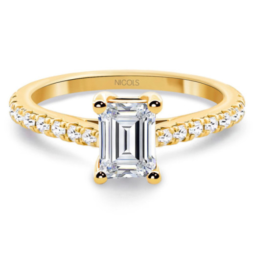 Anillo Diamante talla esmeralda Camille 0.60 Oro Amarillo - Or jaune solitaire