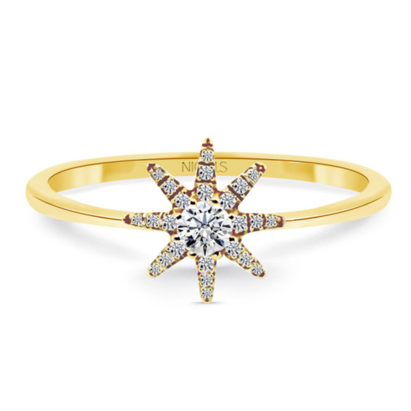 Gold ring LITTLE DETAILS - Brilliant Cut