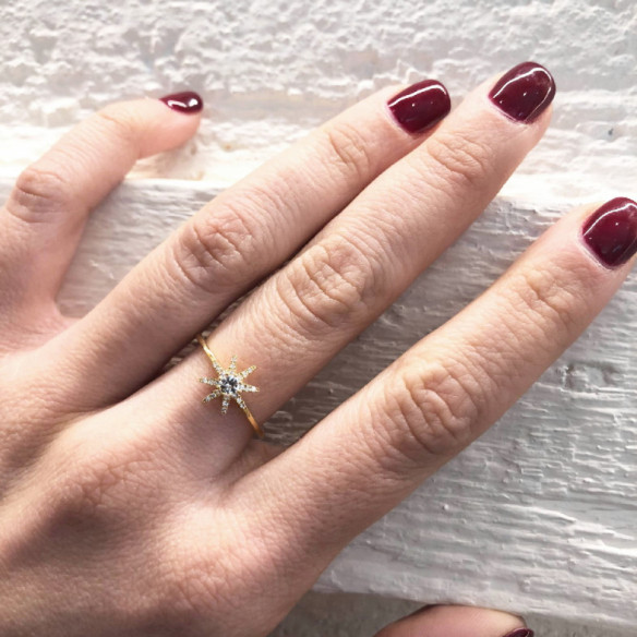 Gold ring LITTLE DETAILS - Brilliant Cut