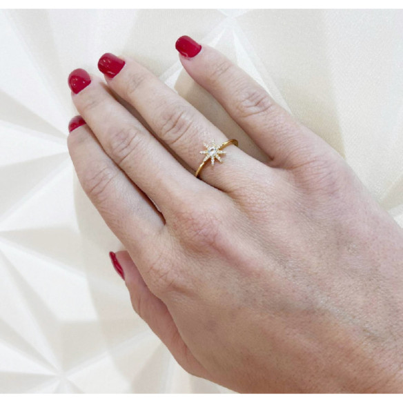 Gold ring LITTLE DETAILS - Brilliant Cut