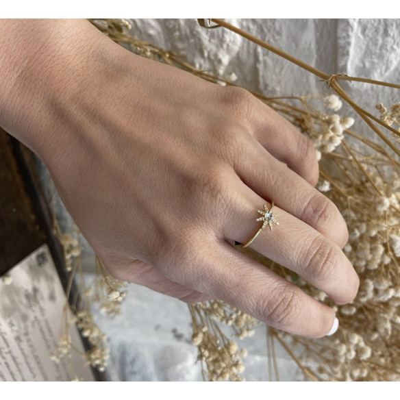 Gold ring LITTLE DETAILS - Brilliant Cut